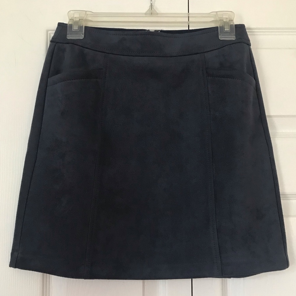 LOFT A-Line Suede Skirt